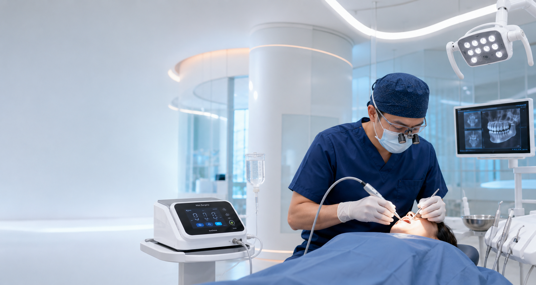 Dental professionals using modern imaging technology